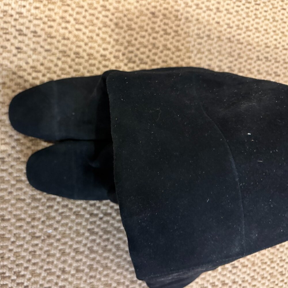 Something Navy suede black over the knee boot  size 9.5 3.5 inch heel